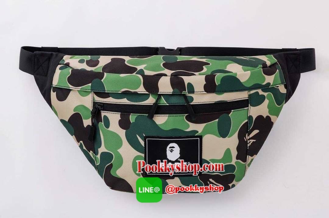 A BATHING APE® 2021 SPRING COLLECTION กระเป๋าคาดอก กระเป๋าคาดเอว ขนาดใหญ่ ความจุขนาดใหญ่และกระเป๋าตาข่ายด้านในเพื่อความสะดวกในการใช้งาน