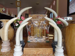 งาช้างคู่ หินอ่อน ขนาดสูง 100 ซ.ม.