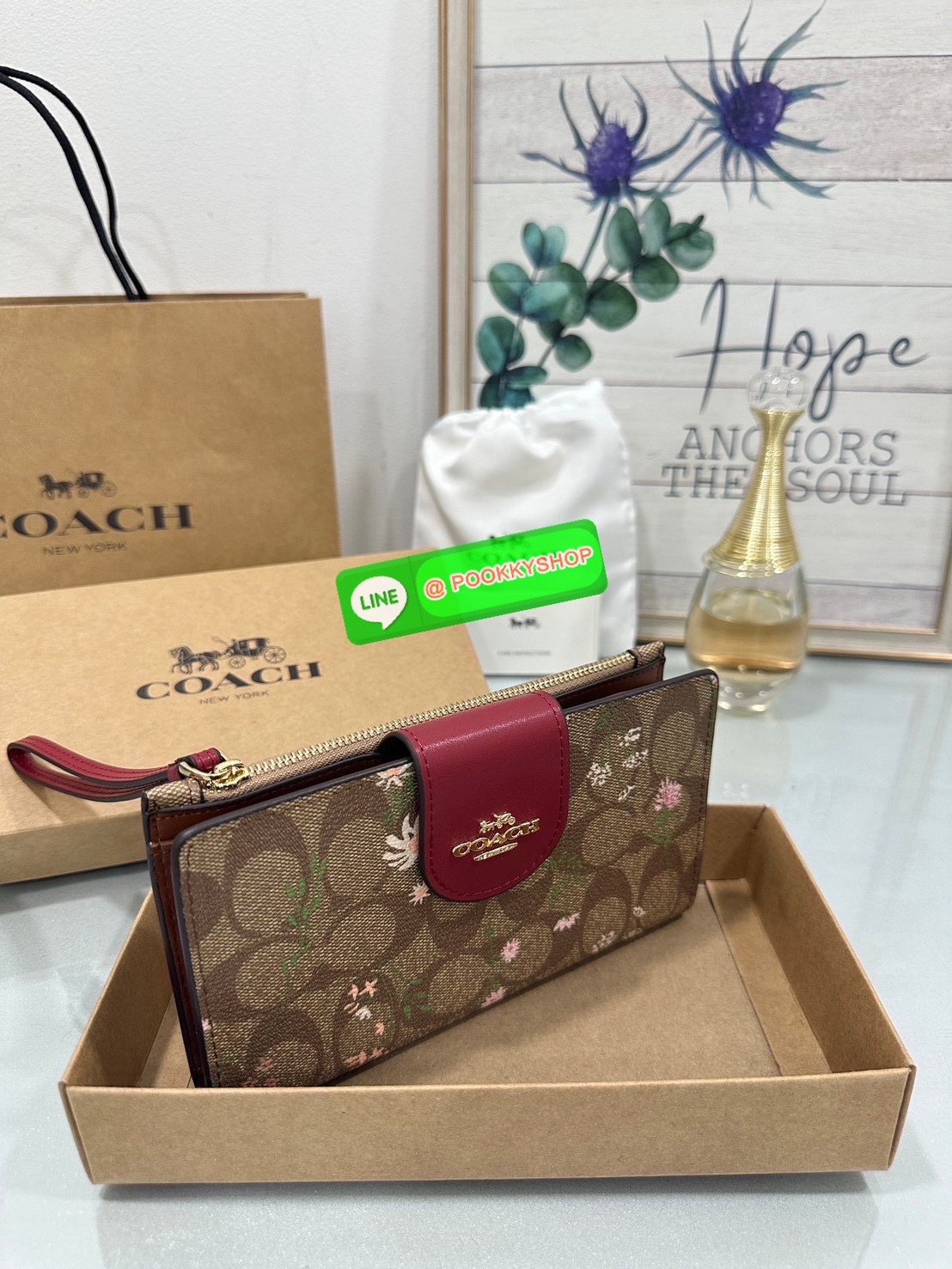 🍀Coach C2874 Tech Phone Wallet In Colorblock Signature 🍀 COLOR: signature canvas