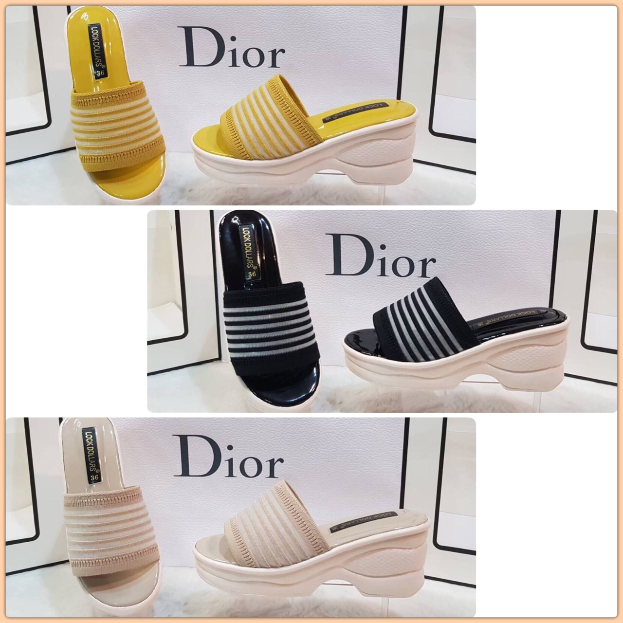 สินค้าขายดีพร้อมส่งค่า รองเท้างานสวยมาแล้วค่า details รองเท้าสวมลายริ้วผ้าไหมพรม เสริมส้นหนา ใส่ง่าย 👡เป็นรองเท้า every day look ของสาวๆได้เลยค่า