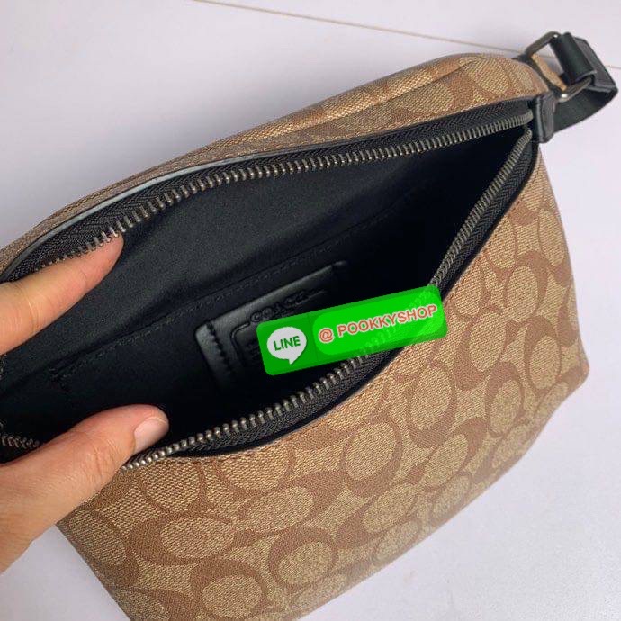 Coach GRADE BELT BAG IN SIGNATURE CANVAS (COACH C1411) Signature coated canvas and refined calf leather| Inside multifunction pocket| Zip closure, fabric lining| Outside zip pocket| Adjustable strap for wear at waist