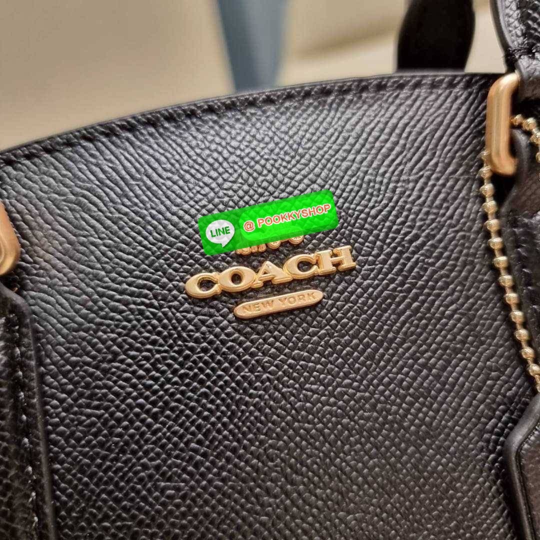 COACH F29434 MINI SAGE CARRYALL IN SIGNATURE CANVAS รุ่นยอดฮิต!! ที่สุดของกระเป๋าสะพายขายดี ต้องทรงถังมินิรุ่นนี้ วัสดุหนังแคนวาสเคลือบลาย สวย คลาสสิค มาพร้อมสายสะพายข้างและหูหิ้วในตัว ถอดออกถือคล้องแขนเก๋ๆ หรูๆยังได้ ภายในเป็นช่องโล่ง แบ่งสัดส่วนอย่างดี