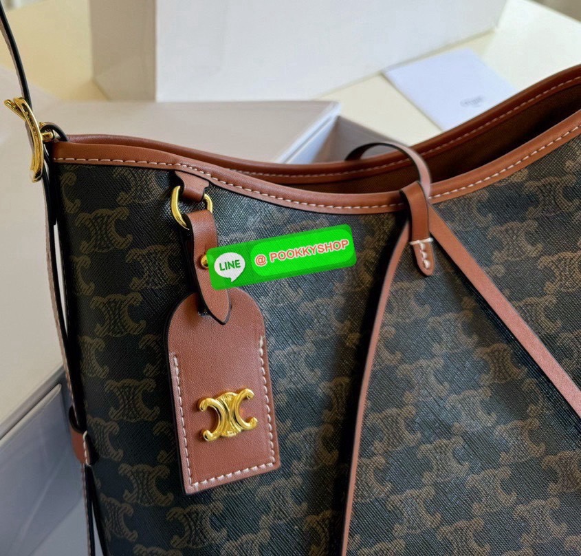 Celine Triomphe Tote Handbag / Celine Tote Bag / Celine Delightful Monogram Tote