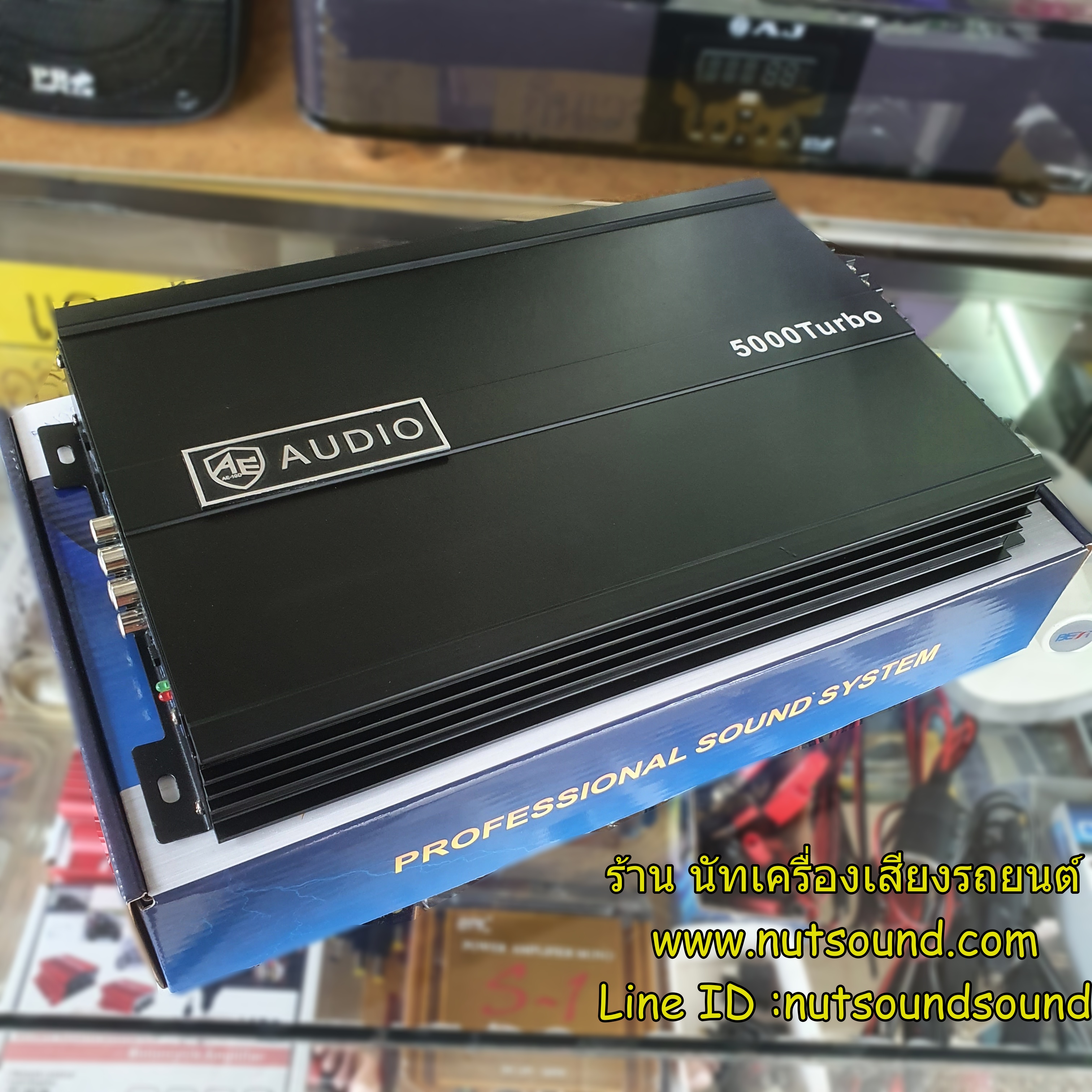 เพาเวอร์แอมป์ รถยนต์ 4 CH ยี่ห้อ AE AUDIO 5000W แอมป์ class ab สำหรับ ขับกลางแหลม