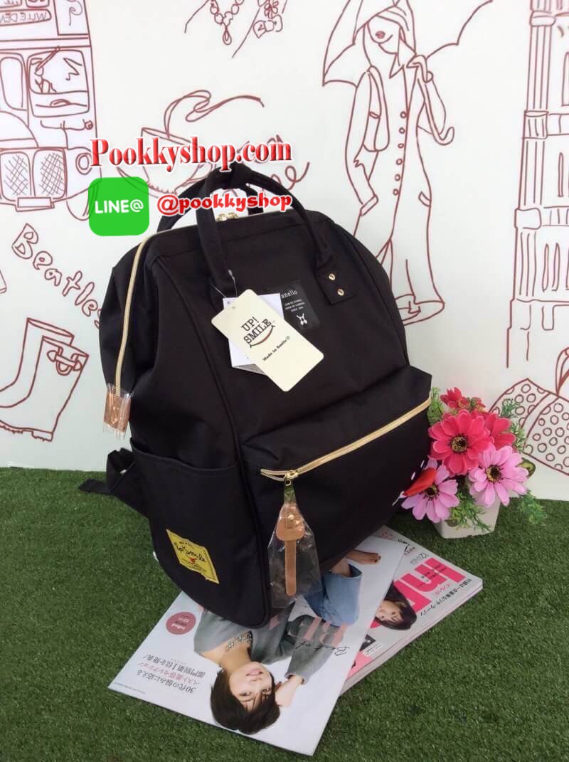 งาน2ป้าย มีชื่อรุ่นและบาร์โค้ด / 5900 เยน ❤️ มีไอจีและเฟส ❤️ ภายในระบุ วดป(code) Re~stockรุ่นขายดี !!! Anello “UP SMILE x anello ” Special collaboration! รุ่น Limited Item กระเป๋าเป้ทรงBackpack รุ่นClassic ผ้าแคนวาส ปากกระเป๋ามีโครงง่ายต่อกา
