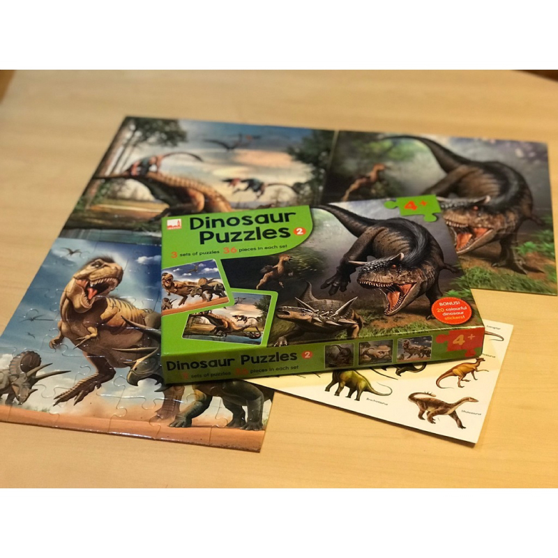จิ๊กซอว์เด็ก Dinosaur Puzzles ของเล่นเสริมพัฒนาการสำหรับเด็ก 3-4 ปี