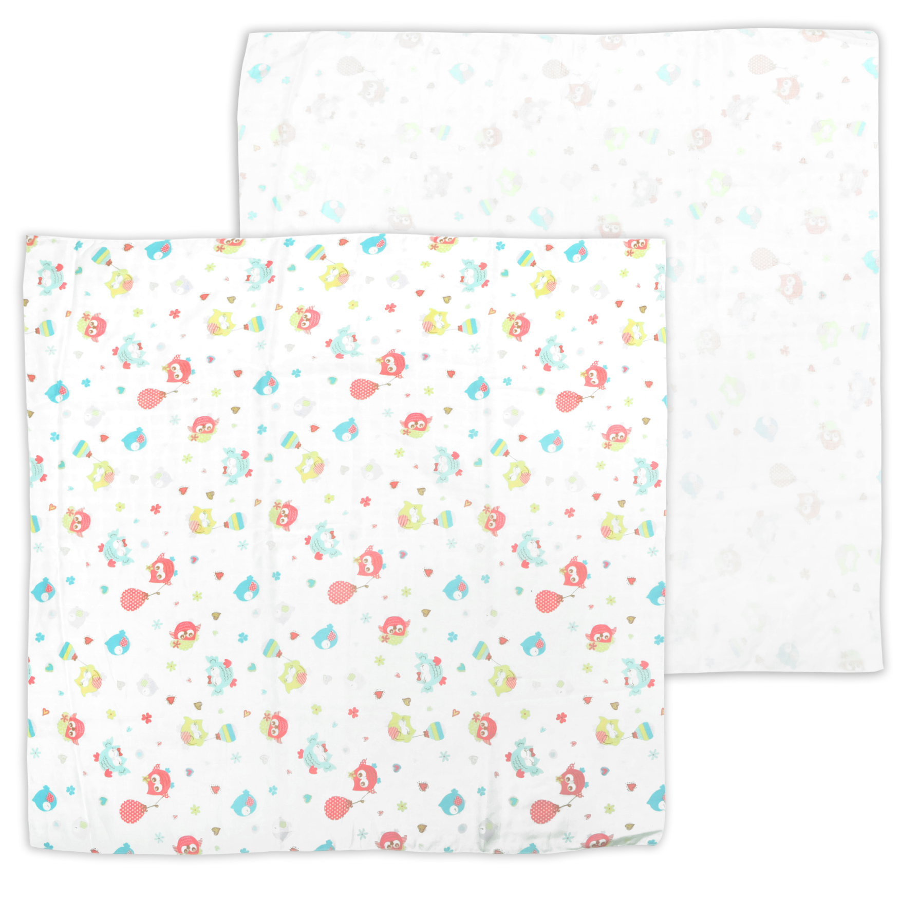 GraceKids ผ้าอ้อมเยื่อไผ่เนื้อนิ่มพิเศษ ลายนกฮูกลูกโป่ง ขนาด27x27 นิ้ว แพ็ค6ผืน