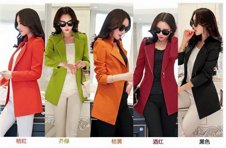 เสื้อผ้าแฟชั่นนำเข้า : เสื้อสูทแฟชั่น เสื้อสูททำงาน พร้อมส่ง สีส้มสดใส เนื้อผ้าคอตตอน 100% เนื้อผ้าดี มีความยืดหยุ่นได้ดีค่ะ งานเนี๊ยบ คัตติ้งสวยสุดๆ ดีไซน์คอป้าย หรือ ใส่แบบคอปกเก๋ ไม่มีซับใน แต่งกระเป๋าหลอก แต่งหัวไหล่สุดเท่ห์ ดีเทลตัดเย็บด้วยความประณีต