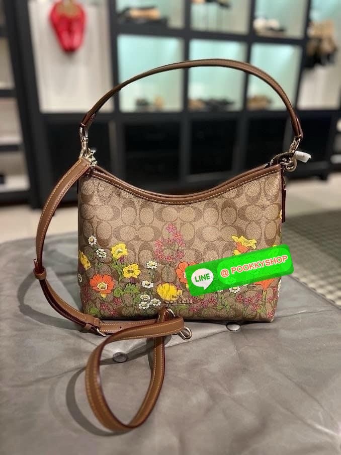 COACH LAUREL SHOULDER BAG IN SIGNATURE CANVAS WITH FLORAL PRINT (CR150) 🔖กระเป๋าถือ/สะพายข้าง คอลเลคชั่นใหม่ โดดเด่นปริ้นลายดอกไม้