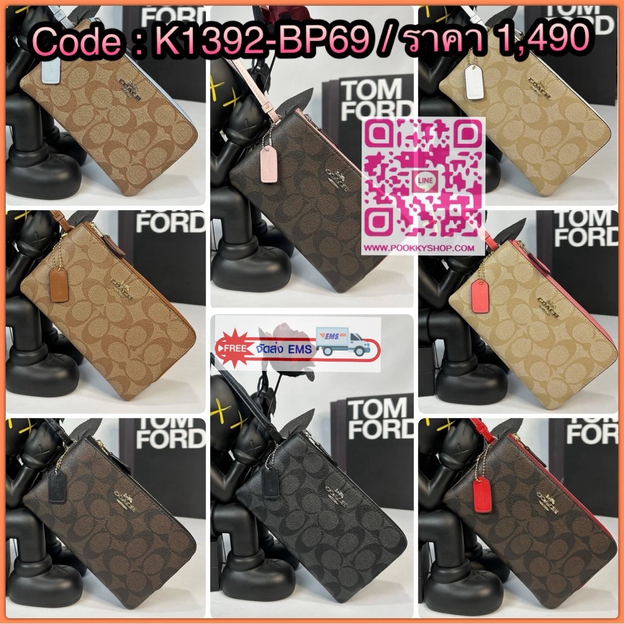 กระเป๋าคล้องมือ COACH 87591 DOUBLE CORNER ZIP WRISTLET IN SIGNATURE CANVAS (COACH 87591 ） กระเป๋าคล้องมือ2เซิปใหญ่ ลายCหนังและ ด้านในเป็นผ้า แบ่งเป็นช่องเล็กๆใส่เหรียญใส่แบงค์ใส่บัตร แล้วแต่จะใส่มีหลายช่อง ใส่โทรศัพท์ได้ทุกรุ่นพร้อมสายคล้องมือ