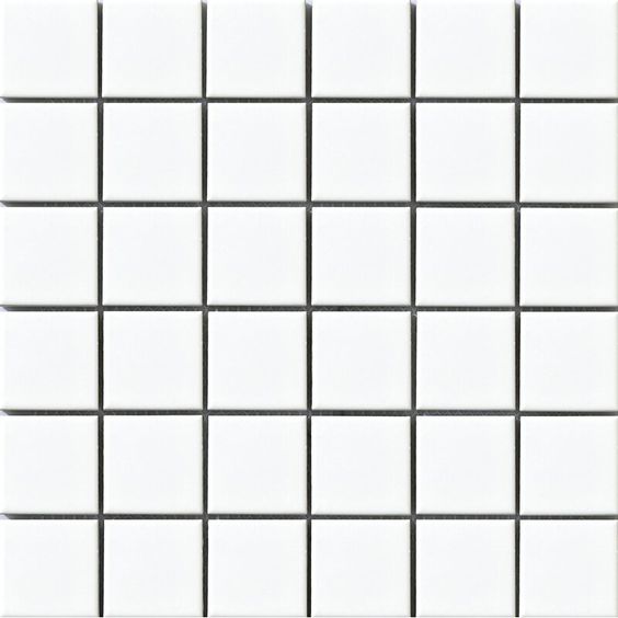 2"x2" Ceramic Mosaic : Matte White (สีเขียวขาว/ผิวด้าน) /แผ่น