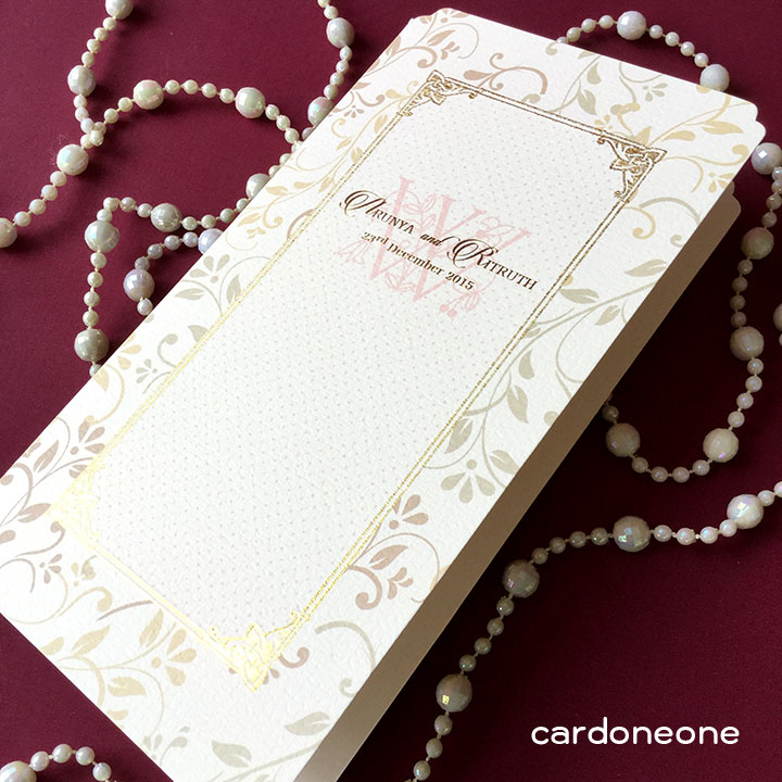 การ์ดงานแต่งสีพาสเทล สีครีม