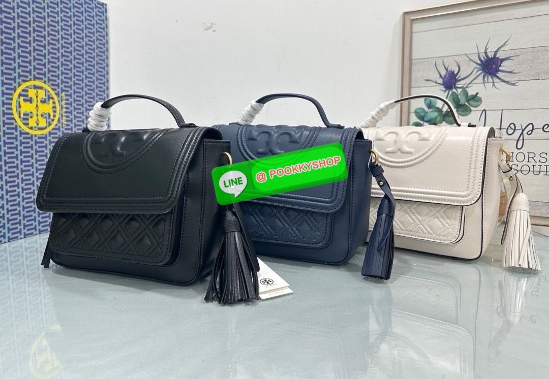 “🖤 Tory Burch Fleming Soft Mini Top Handle – หนังแท้นุ่ม ลาย Quilt หรูมีสไตล์ ถือก็สวย สะพายก็แพงในลุคเดียว ✨