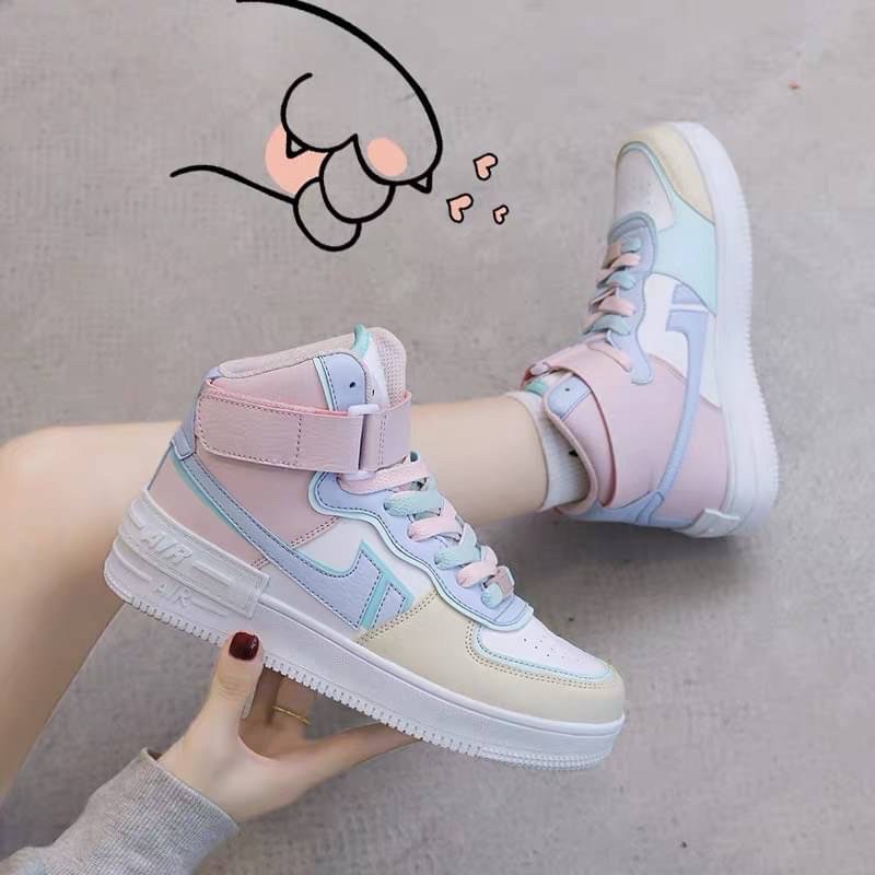 พร้อมส่ง!!! รองเท้าผ้าใบสีพาสเทล งานหนังพรีเมียม งานน่ารัก หวานๆ ผลิตด้วย pu ด้านในนิ่ม มี accessories ให้ตกแต่งได้ตามใจ งานน่ารักแบบนี้ไม่มีไม่ได้แล้วน้าา
