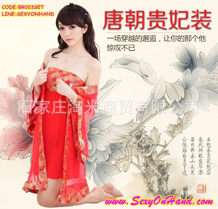 เซ็ทชุดนอน ชุดคลุมนอนเซ็กซี่ เซ็ทชุดนอน สายเดี่ยว ซีทรู สไตล์กี่เพ้าจีน สีแดงสด ตัวใน :เกาะอกซีทรู สีแดงสดแต่งปักลูกไม้จีนช่วงอก