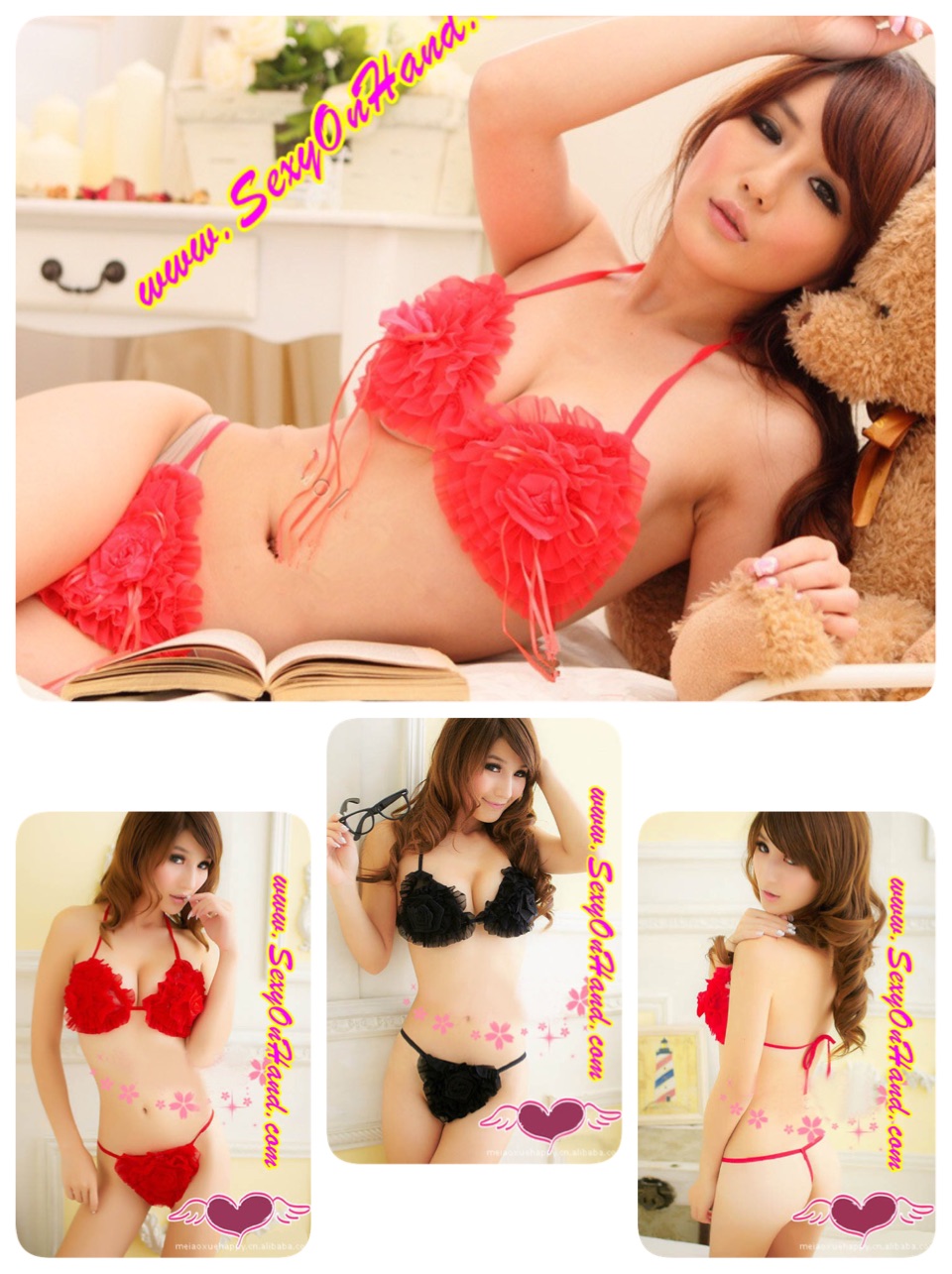 บิกินี่ BIKINI เซ็กซี่ ทูพีซ สีดำ แต่งชีฟองจีบย่น พองฟู เพิ่มวอลลุ่มเก๋ๆ เปรี้ยวจี๊ดส์แบบสุดๆ ไปเลยคร่า