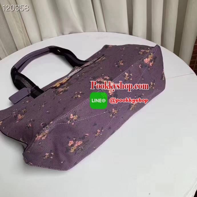 Coach DISNEY X COACH TOTE WITH ROSE BOUQUET PRINT AND THUMPER (COACH 91116) SV/MIDNIGHT MULTI
