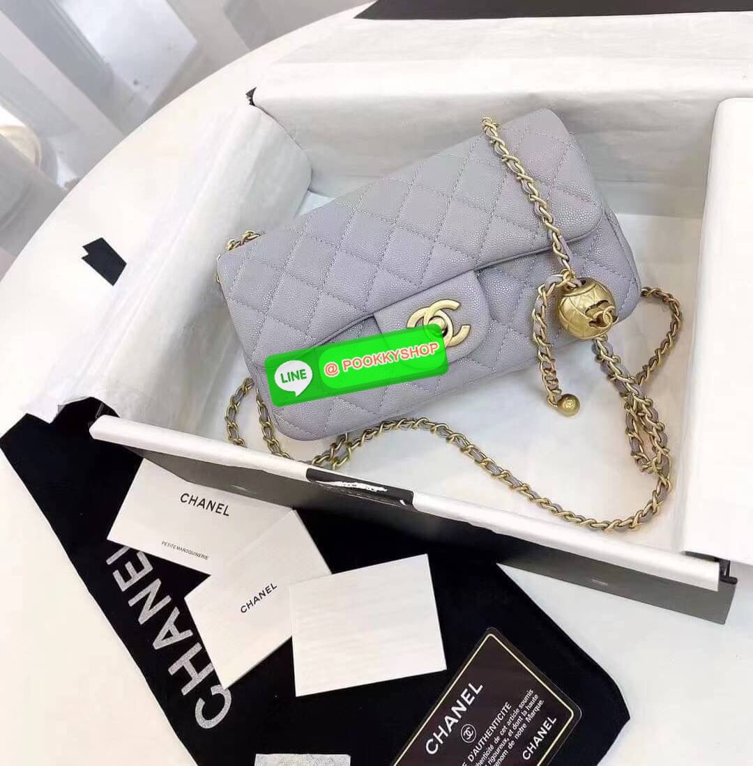 Chanel MINI FLAP BAG CAVIAR Leather GOlD tone hardware