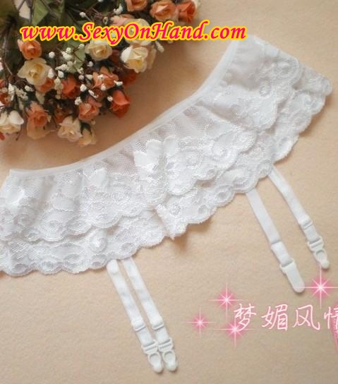 สายรัดถุงน่อง ระบายลูกไม้สองชั้น เนื้อผ้า เป็นลูกไม้เกรดเอ นุ่ม ใส่สบาย ยืดหยุ่นได้มากคะ