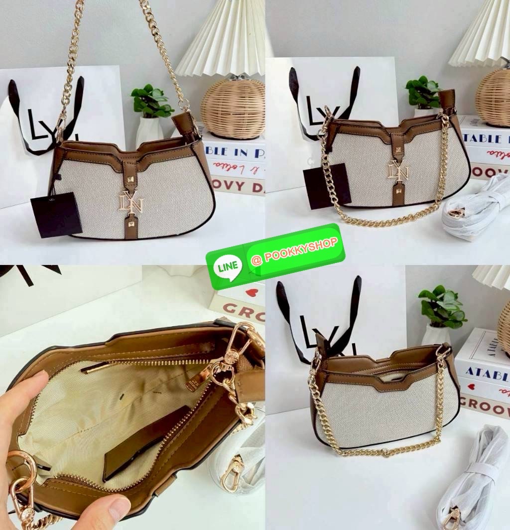 LYN น้ำหนักเบา ใช้ง่าย ดูแพง กระเป๋าลิน Lyn ทรงพอช สะพายข้างได้ คล้องไหล่ได้ ได้สายสะพาย 2 เส้น