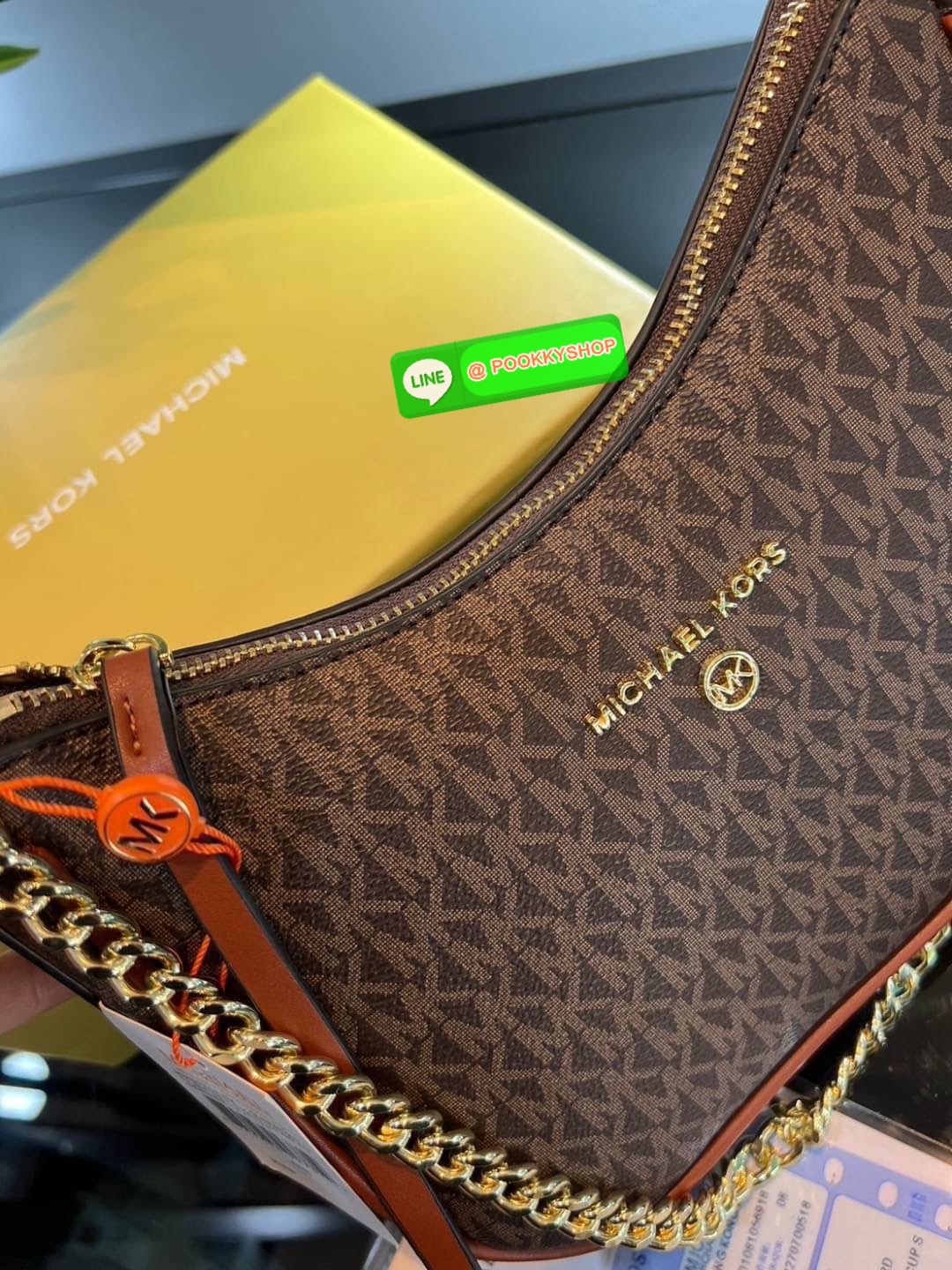 พร้อมส่ง พอร์ช MK MICHAEL KORS มีสายยาว / สายโซ่หนังซาเฟียโน สายโซ่คล้องไหล่ สายสะพายยาวปรับ-ถอดได้