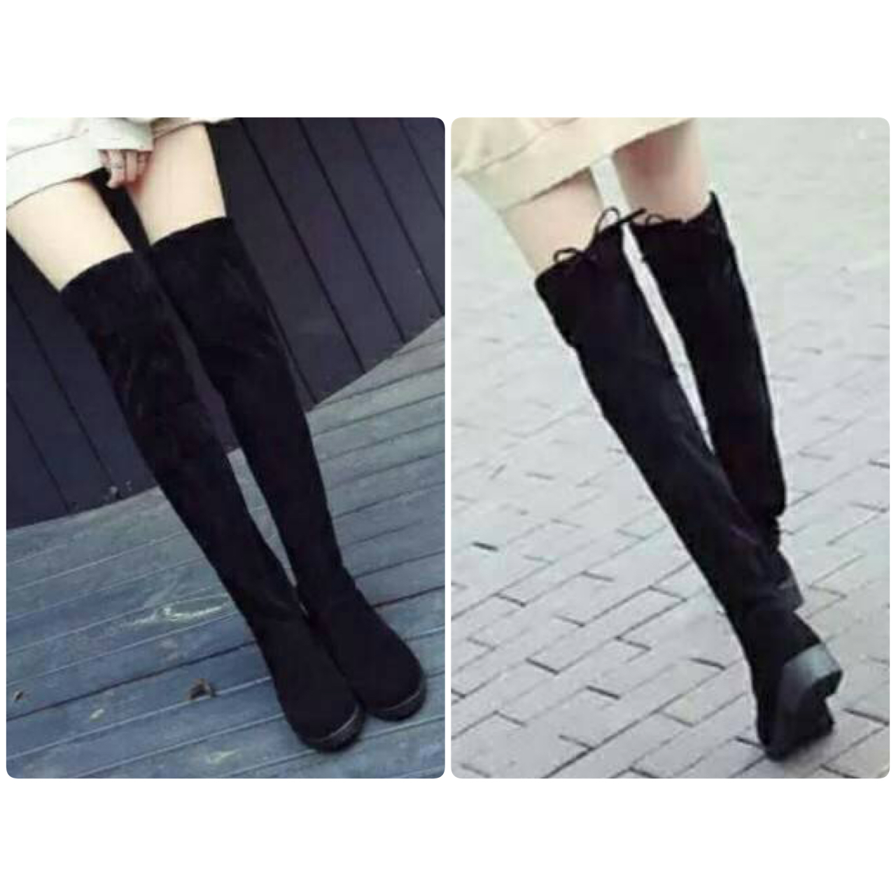 สินค้าพร้อมส่ง บูทยาว สายรัดด้านหลัง คลุมเขา วัสดุ หนังสักราจ รุ่นนี้ เน้นใส่สบาย งานไม่สูง มีส้นเล็กน้อย ด้านหน้ากว้าง ตัวยูไม่บีบหน้าเท้า ด้านในเป็นผ้าบุขนนุ่ม น้ำหนักเบา พับเก็บใส่กระเป๋าง่าย ไม่กินพื้นที่ แต่งลายเรียบ แมทส์ชุดง่าย ใส่ได้หลายสไตล์