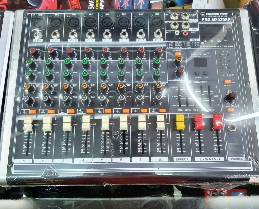 เพาเวอร์มิกเซอร์ POWER MIXER 8 ch ยี่ห้อ PROEURO TECH โปรยูโรเทค รุ่น PMX-M802DSP