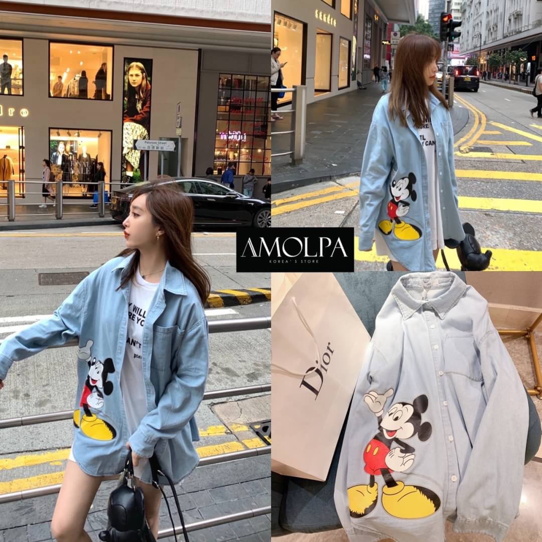 Detail พร้อมส่ง เสื้อยีนส์แท้แขนยาว MICKEY ตามแบบแท้ ใส่สบาย ชนช๊อป ใส่แล้วไม่ร้อนนะคะ จะใส่เดี่ยวๆหรือใส่คลุมเป็นตัวด้านนอกก็ชิคคคคมากกก ไม่มีถือว่าพลาดมากค่ะ