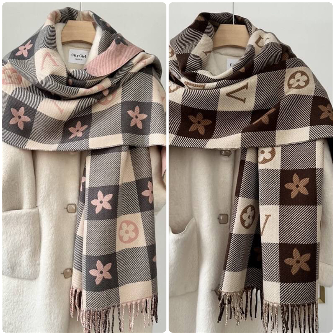 พร้อมส่ง ผ้าคลุมไหล่ งาน LV สวยมาก เป็นได้ทั้งผ้าพันคอ ผ้าคลุมไหล่ ผ้าห่ม งานหนา งานดี ต้องมี