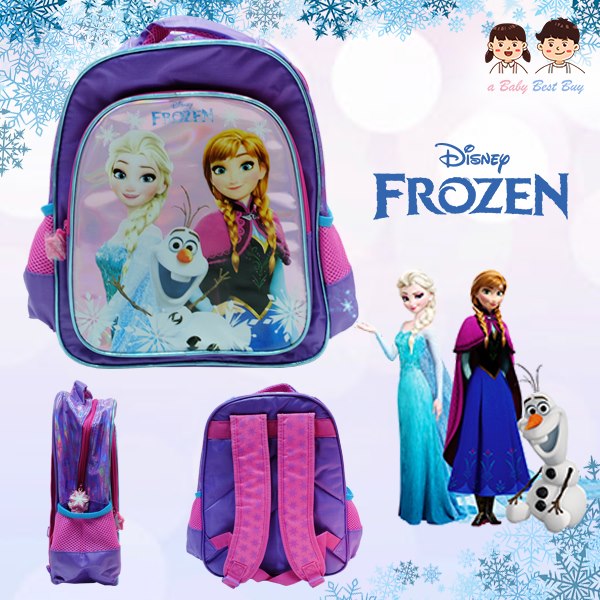 ฮ 'Disney Frozen - กระเป๋าเป้สะพายหลัง ลายเจ้าหญิงอันนา เอลซ่า กระเป๋านักเรียน ของแท้ ลิขสิทธิแท้ (14 นิ้ว)
