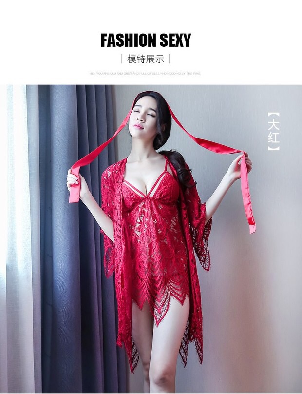 ชุดนอนเซ็กซี่ ชุดนอนแต่งลูกไม้ฉลุสีแดง สวยเซ็กซี่มากๆคะ