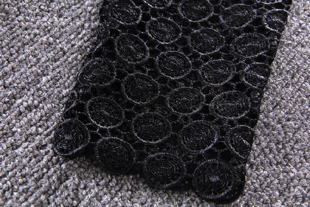 ชุดเดรส เดรสสั้น แขนแต่งลูกไม้ฉลุสีดำ แบรนด์เนม ESTHER งานผ้าชีฟองหนังไก่ เนื้อสวย หรูมากคะ Size S/M