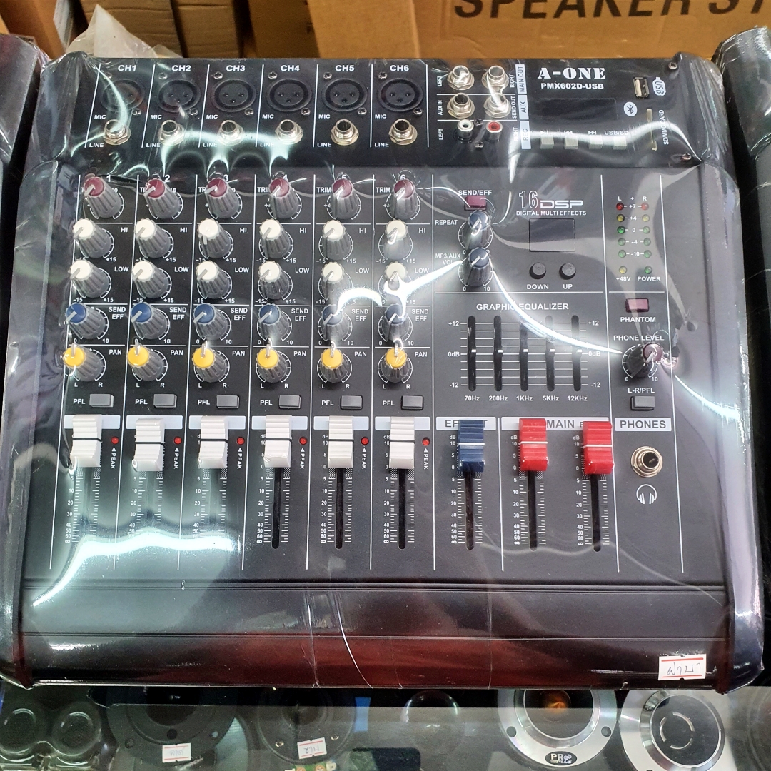 เพาเวอร์มิกเซอร์ POWER MIXER 6 ch ยี่ห้อ A-ONE รุ่น PMX-602D-USB