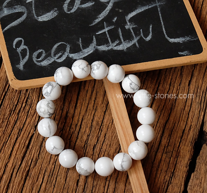 ++ Howlite - ฮาวไลท์ เม็ดกลมขนาด 12 mm ++