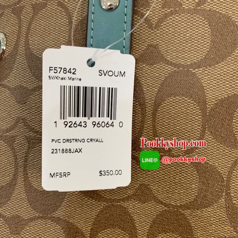 COACH กระเป๋า DRAWSTRING CARRYALL IN SIGNATURE COATED CANVAS F57842