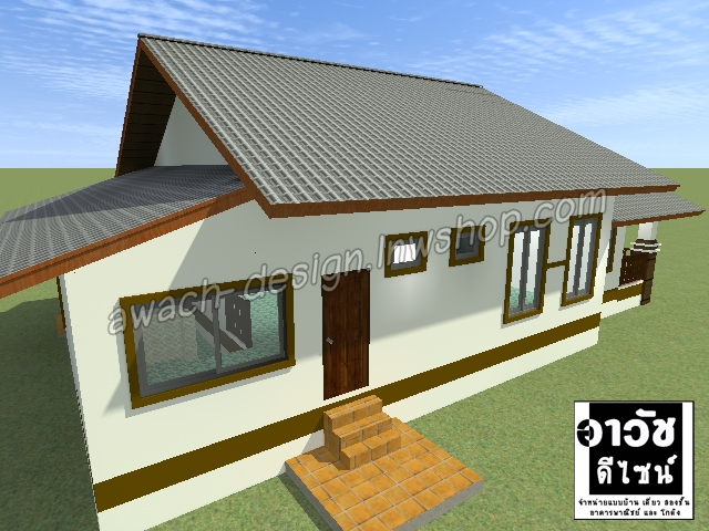 C0328 แบบบ้านพักอาศัย 1 ชั้น 3 ห้องนอน