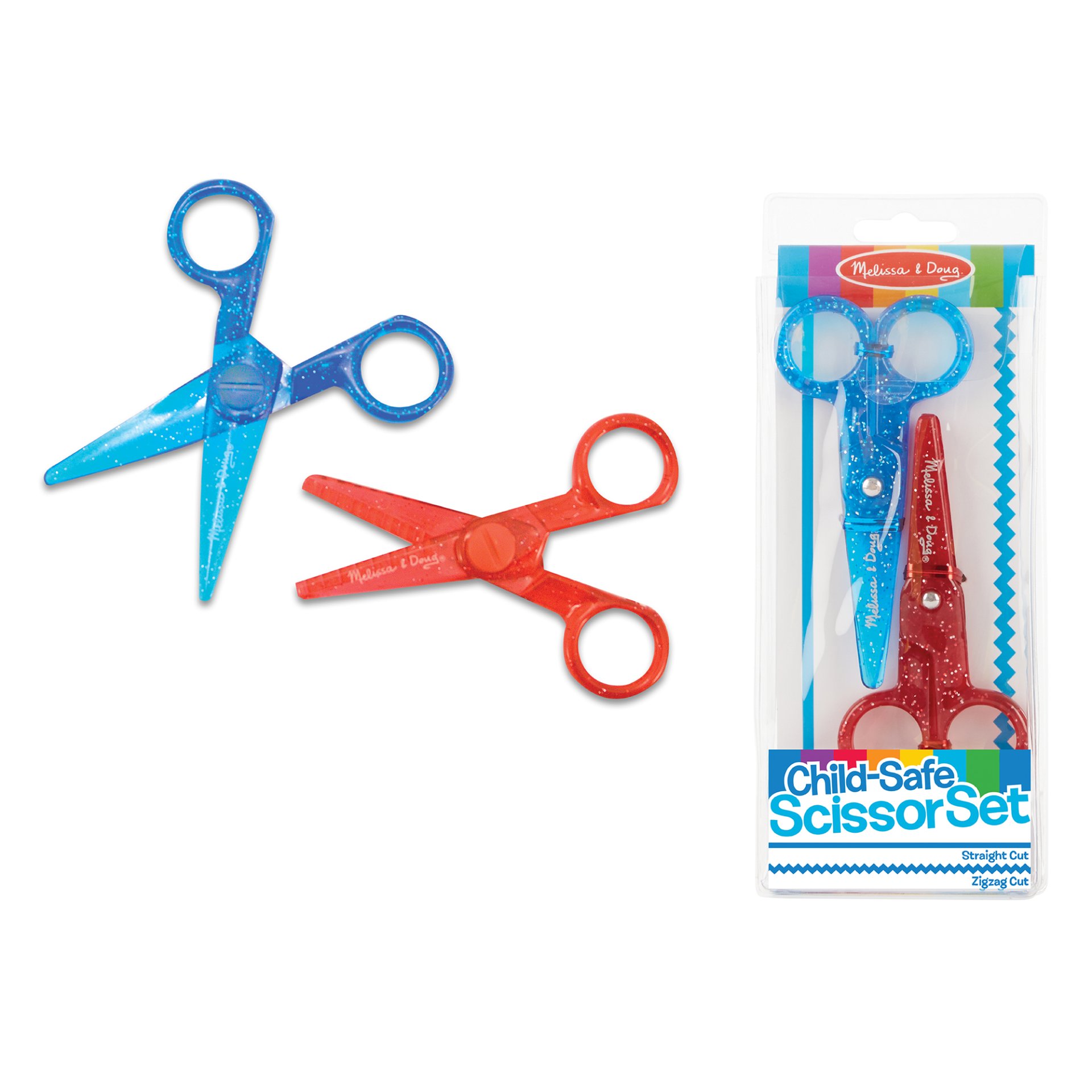 Melissa & Doug Child-Safe Scissors Set กรรไกรเซฟตี้ สำหรับเด็ก 2 อัน ตรงและซิกแซก