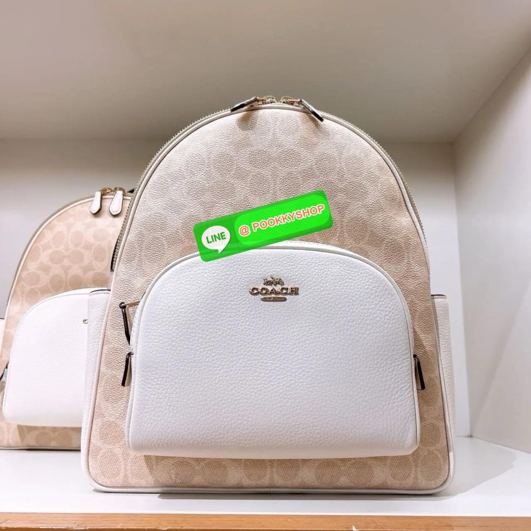 Coach Court Backpack In Signature Canvas 🔖กระเป๋าเป้สะพายหลัง ขนาดกำลังดี สะพายได้ทุกโอกาส 🔖วัสดุ : หนังแคนวาส ตัดหนังแท้ 🔖เปิด-ปิดแบบซิป ด้านในมีกระเป๋าซิปและกระเป๋าอเนกประสงค์ ปิดด้วยซิปคู่ มีซับในผ้า มีช่องซิปด้านนอก 🔖สา