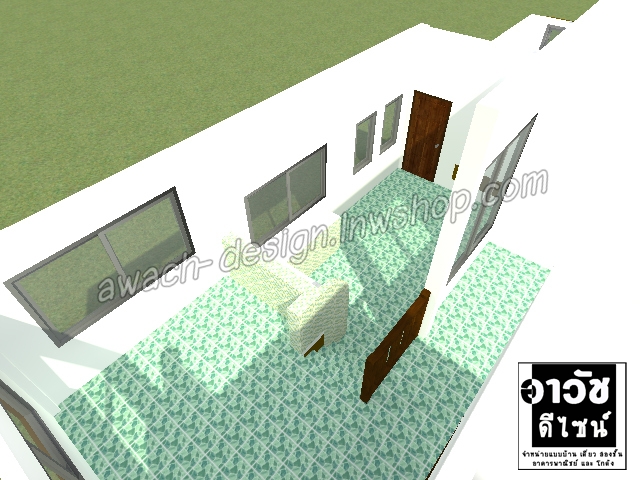 C0328 แบบบ้านพักอาศัย 1 ชั้น 3 ห้องนอน