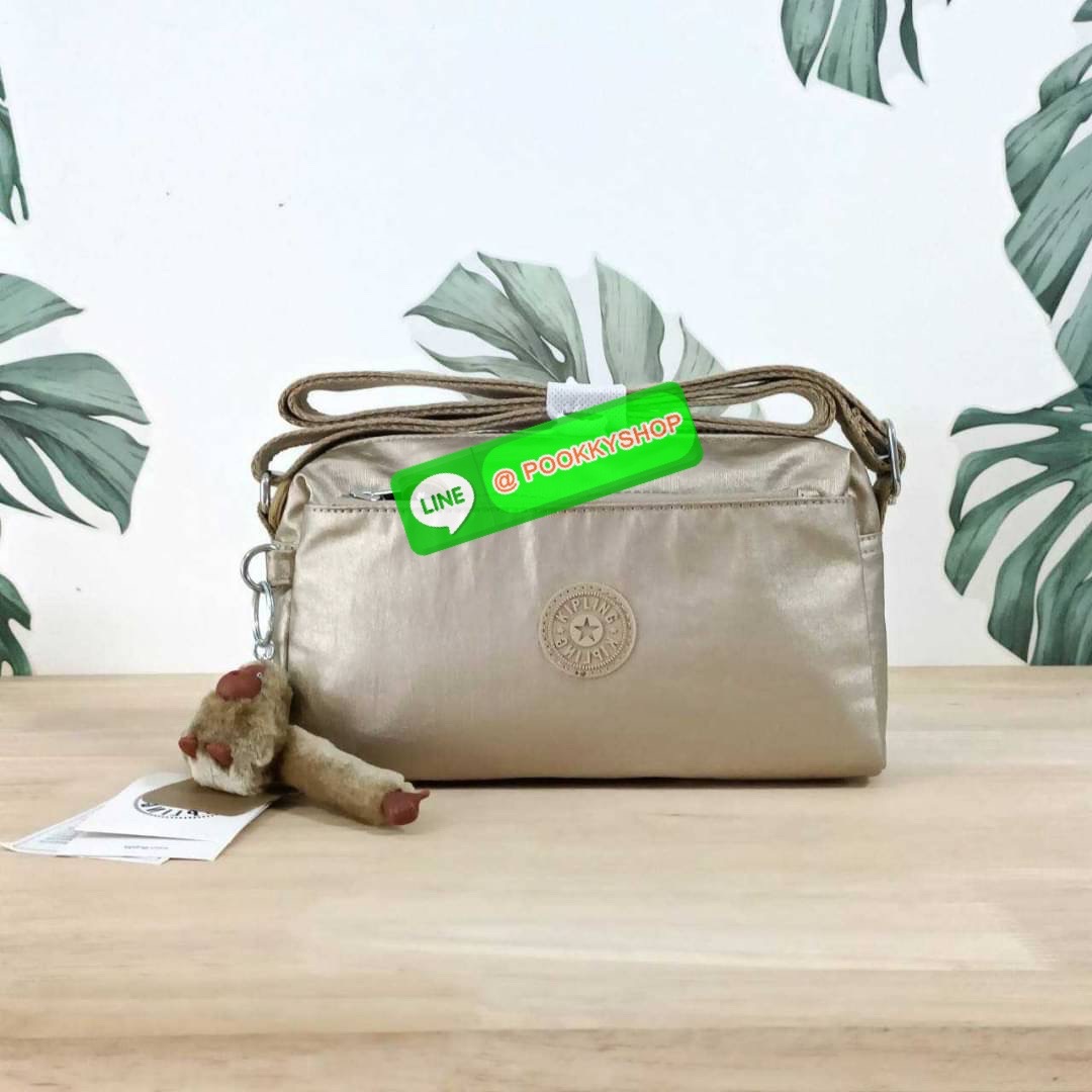 KIPLING Monkey program K16217 Seoul up sling bag รุ่น 3 ซิป สะพายข้าง ขนาดเล็กทรงสี่เหลี่ยมผืนผ้า วัสดุ Nylon 100% หลากหลายฟังก์ชั่นใช้งาน ครบครันในใบเดียว