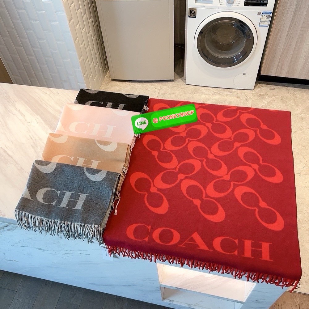 ðCoach Signature Silk and Wool Wrap Scarf ð 70% Wool and 30% Silk āļāđāļēāļāļąāļāļāļ Coach āļāļ·āļāđāļŦāļāđ āļāļāļŠāļąāļāļ§āđāļāļŠāļĄāđāļŦāļĄ āđāļāļ·āđāļāļāļļāđāļĄ āļĨāļēāļĒ Signature Coach Signature Silk and Wool Wrap Scarf Oatmeal