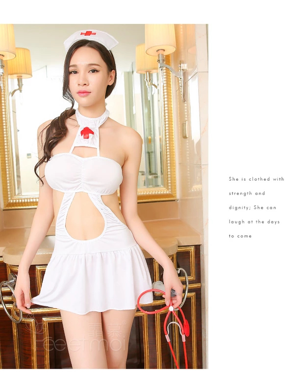 ชุดเดรสขาว นางพยาบาลสีขาว แต่งเว้า สวยเปรี้ยวเซ็กซี่มากๆคะ สำเนา