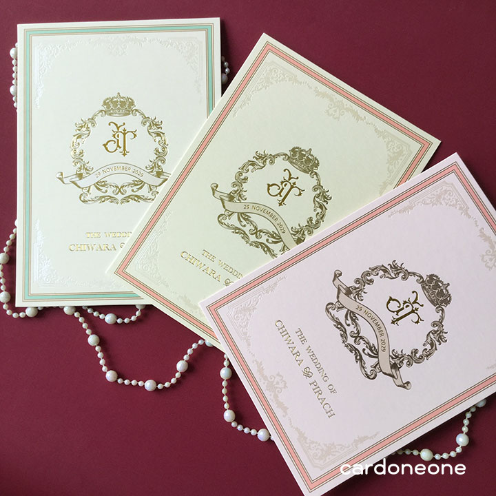 การ์ดแต่งงานพรีเมี่ยม วินเทจ แบบแข็ง