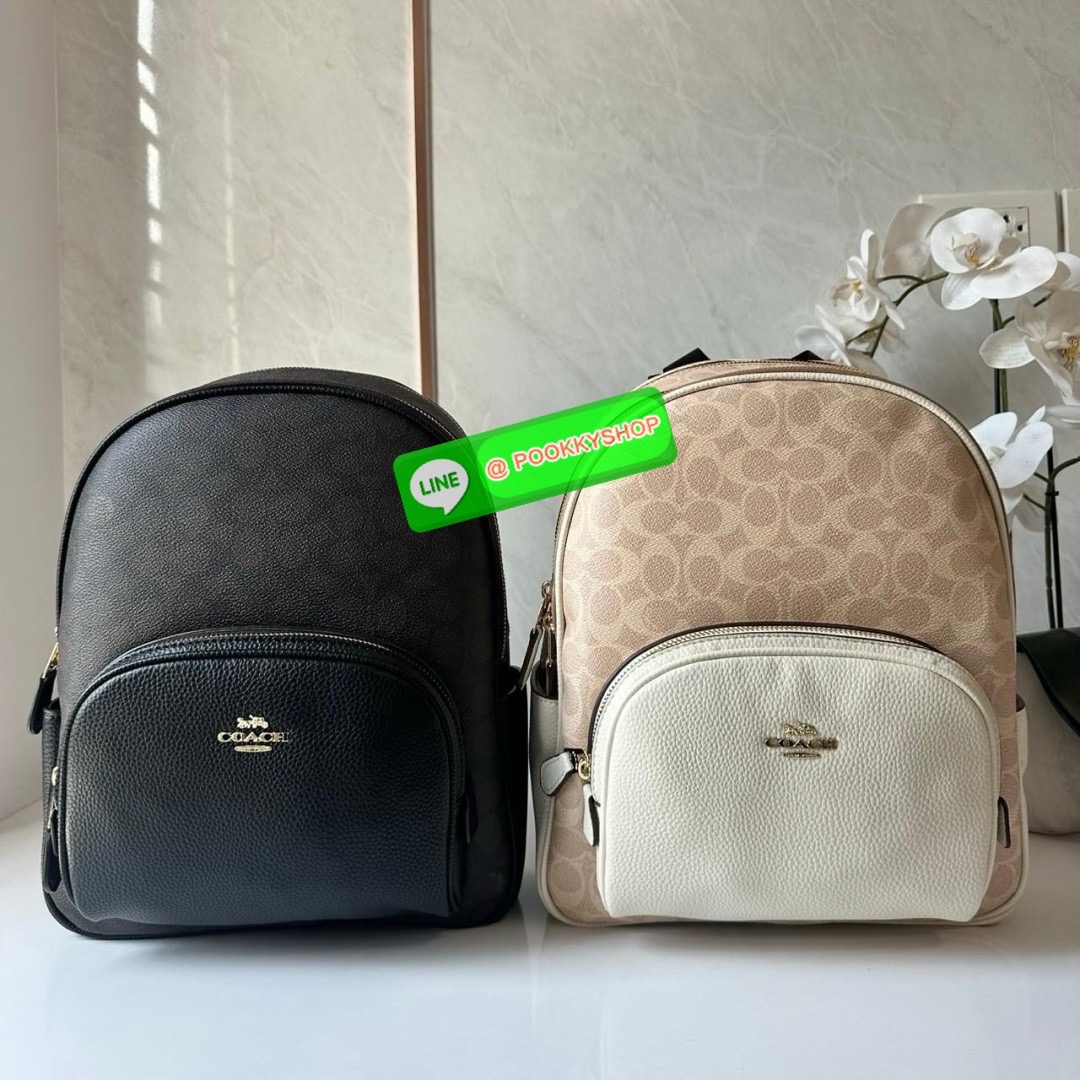 Coach Court Backpack In Signature Canvas 🔖กระเป๋าเป้สะพายหลัง ขนาดกำลังดี สะพายได้ทุกโอกาส 🔖วัสดุ : หนังแคนวาส ตัดหนังแท้ 🔖เปิด-ปิดแบบซิป ด้านในมีกระเป๋าซิปและกระเป๋าอเนกประสงค์ ปิดด้วยซิปคู่ มีซับในผ้า มีช่องซิปด้านนอก 🔖สา