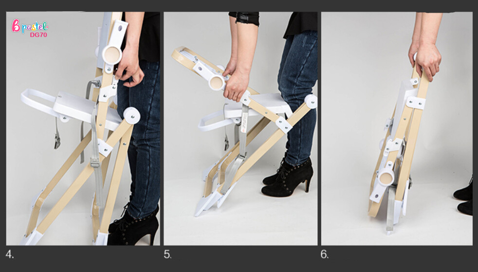 Bpastel DG70 เก้าอี้กินข้าวเด็กทรงสูงเเบบพกพา Oxford Fabric portable baby dining chair รับน้ำหนักได้ 70 kg