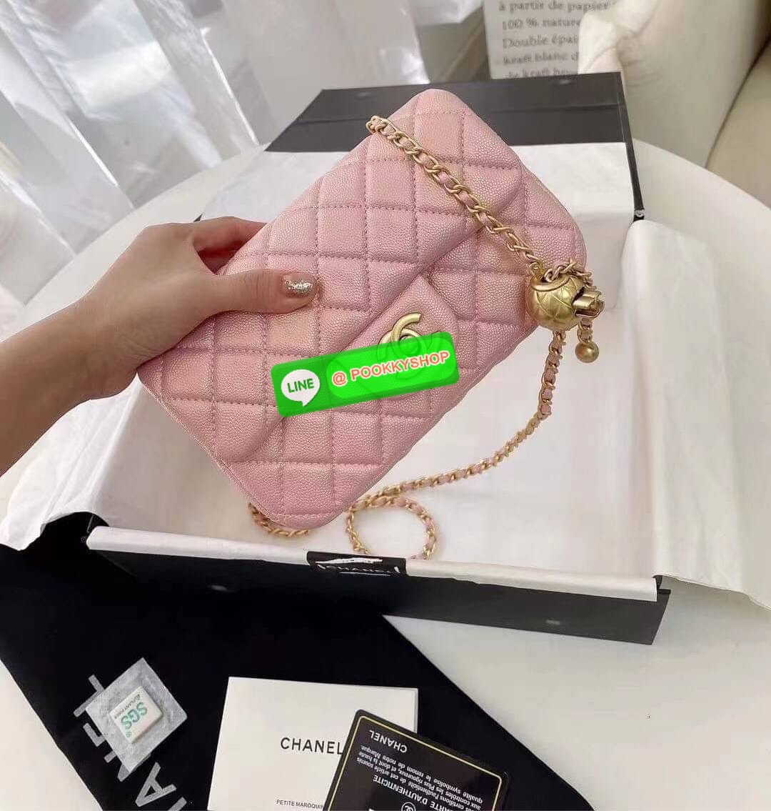 Chanel MINI FLAP BAG CAVIAR Leather GOlD tone hardware
