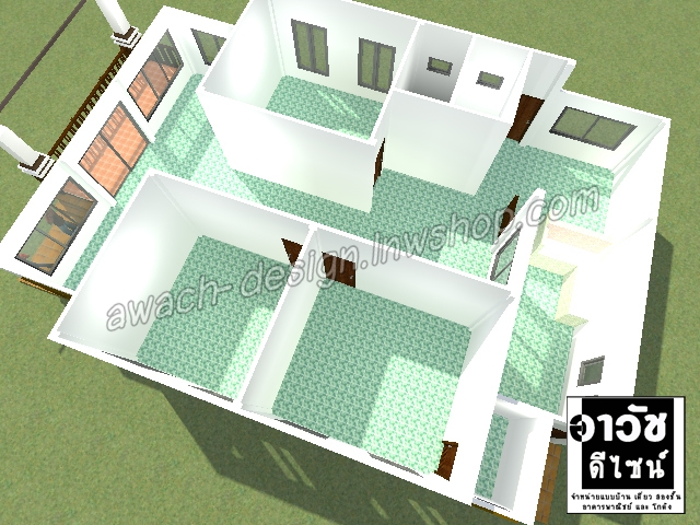 C0328 แบบบ้านพักอาศัย 1 ชั้น 3 ห้องนอน