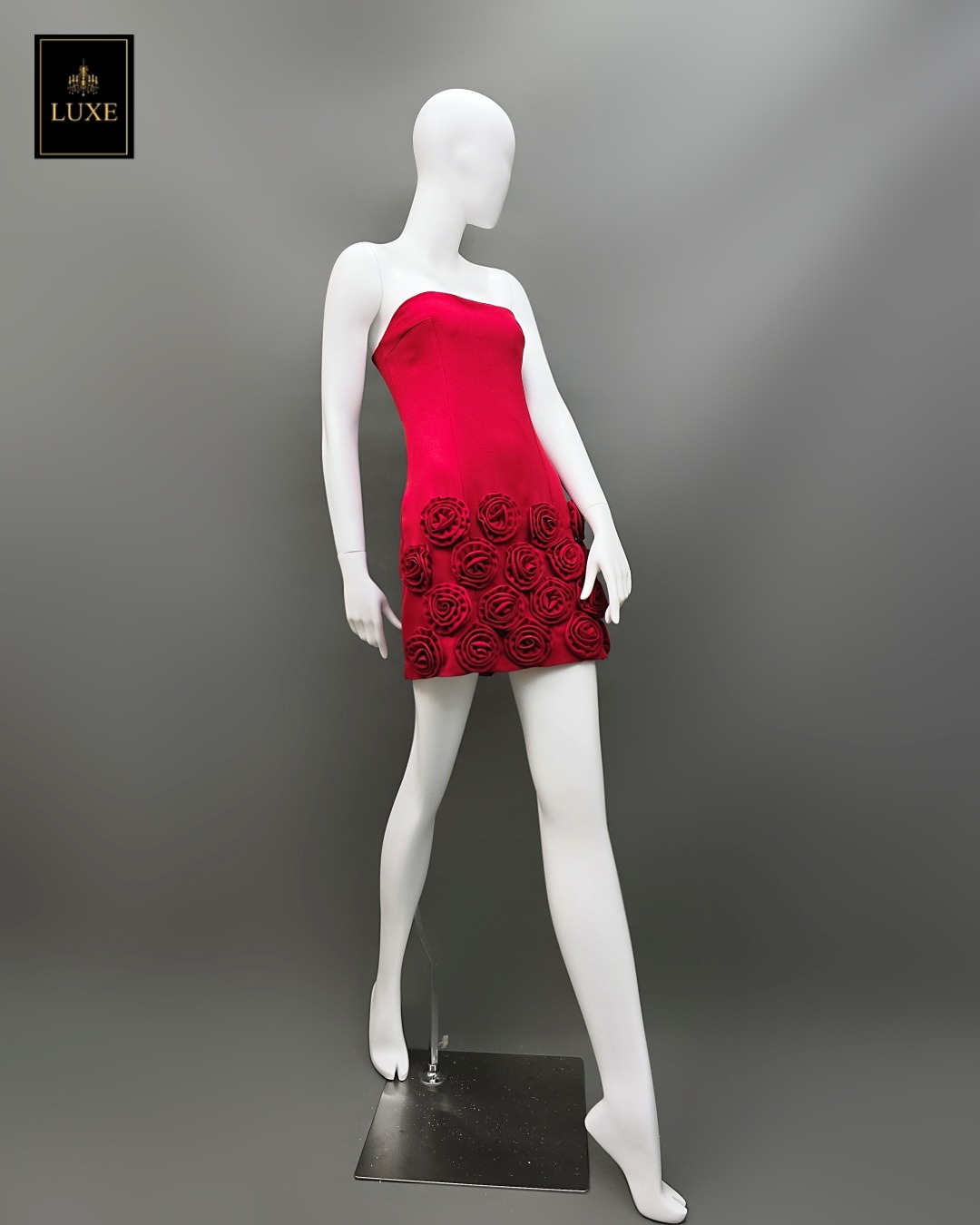 เดรสแฟชั่น เดรสเสื้อเกาะอก กระโปรงทรงเอ ทำจากผ้าฝ้ายผสมโพลีเอสเตอร์ เนื้อนุ่มยืดหยุ่น ใส่สบาย