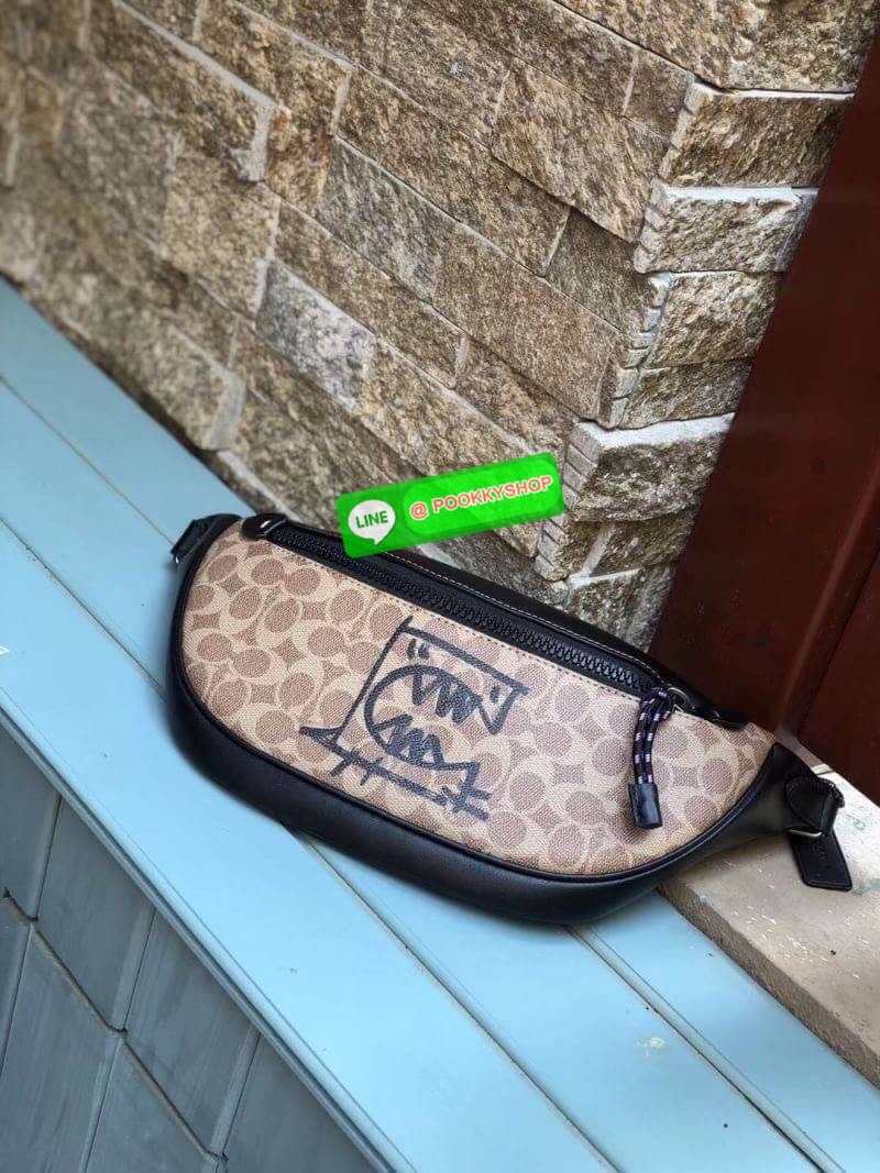 Coach 962 Rivington Belt Bag in Signature Canvas with Coach Patch