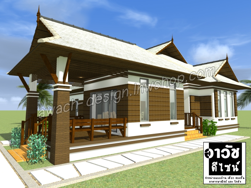 C0923 แบบบ้านชั้นเดียว 2 ห้องนอน